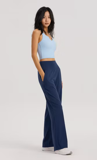 Abbigliamento da donna Donna Palestra di alta qualità Ragazze Drappeggio Cintura elastica attiva Pantaloni a gamba dritta Sport atletici Allenamento Fitness Yoga Abbigliamento da palestra Pantaloni sportivi